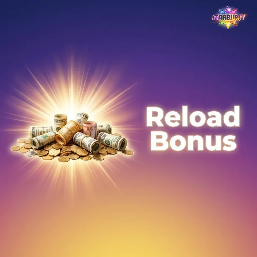 Existing casino player making additional deposit to claim reload bonus for Starburst slot game